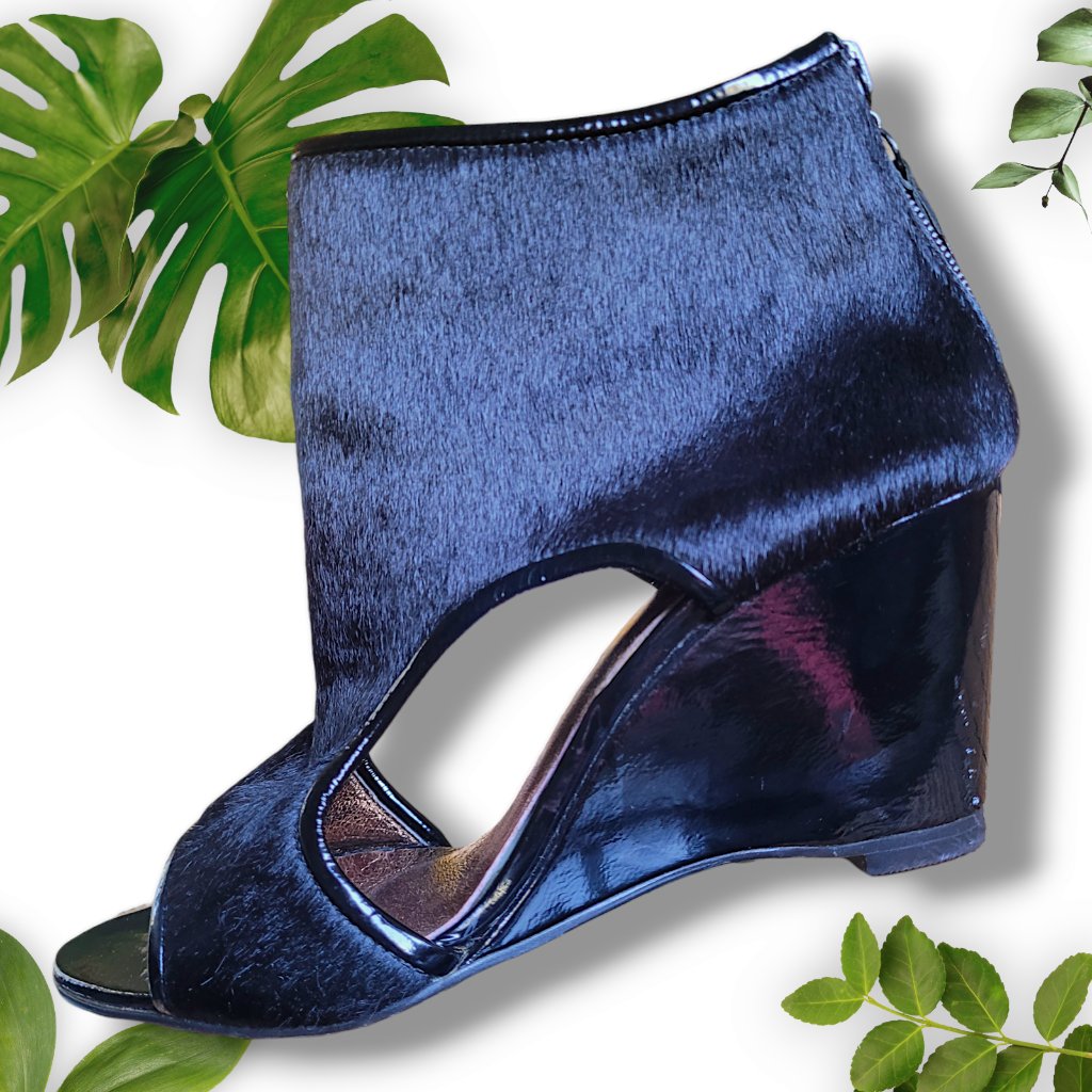 All Black X Anthropologie Calf Hair, Sz 40/9.5